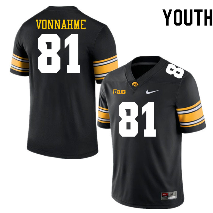 Youth #81 DJ Vonnahme Iowa Hawkeyes College Football Jerseys Stitched-Black